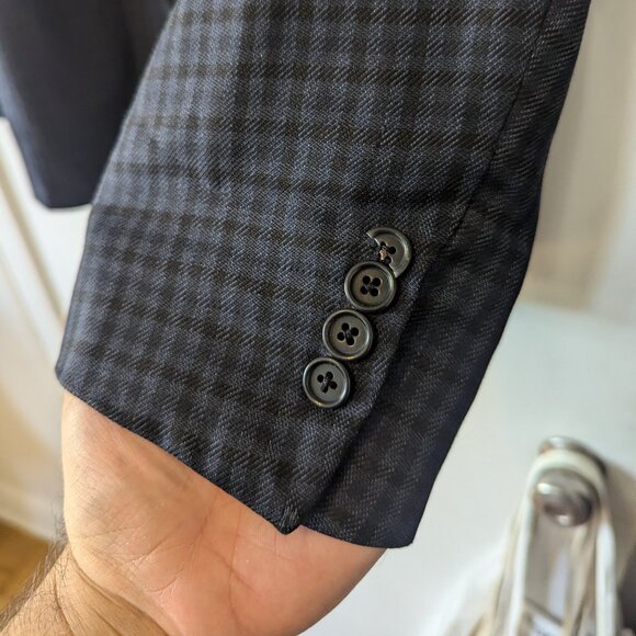 ERMENEGILDO ZEGNA - Silk blend check jacket - Sz 54 - Picture 4 of 11